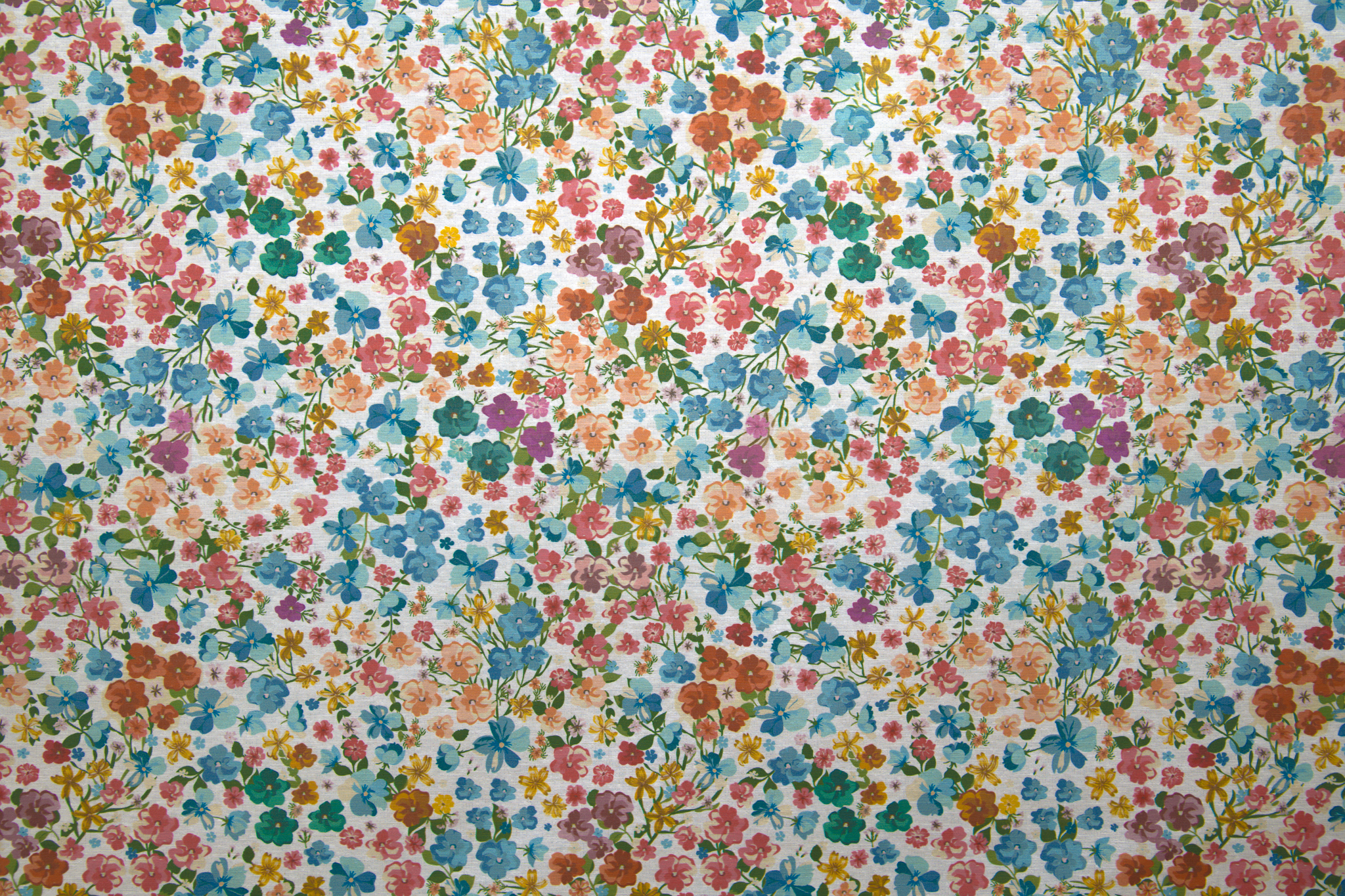 beschichteter Baumwollstoff Blüten in bunten Farben