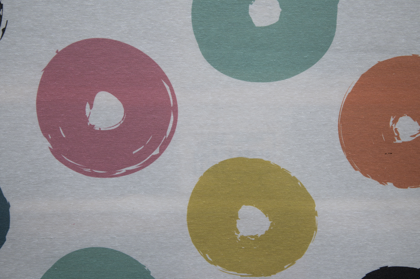 beschichteter Baumwollstoff Donuts bunte Kreise 140 cm breit