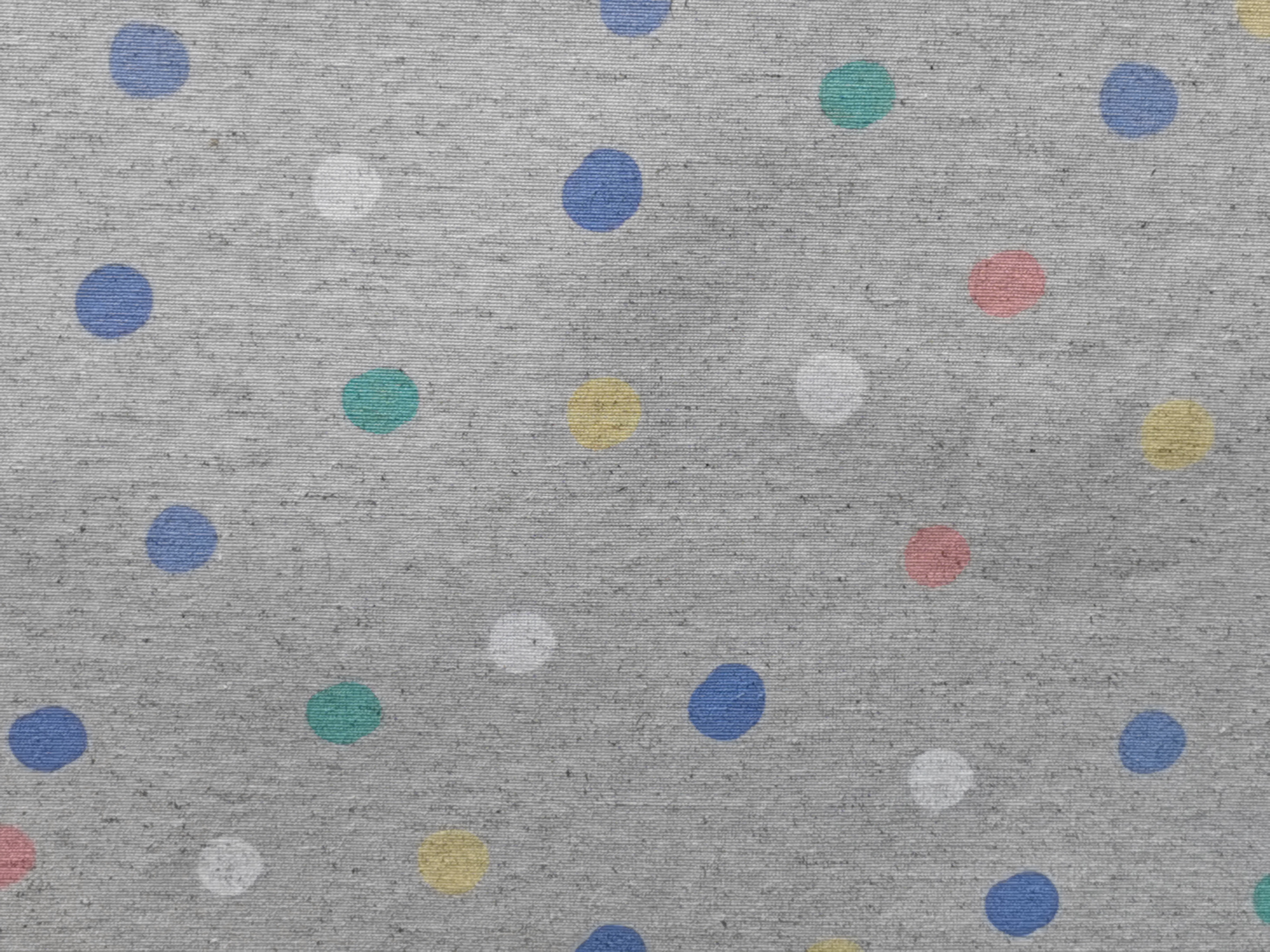 Beschichteter Baumwollstoff Punkte pastell auf Leinen 140 cm breit