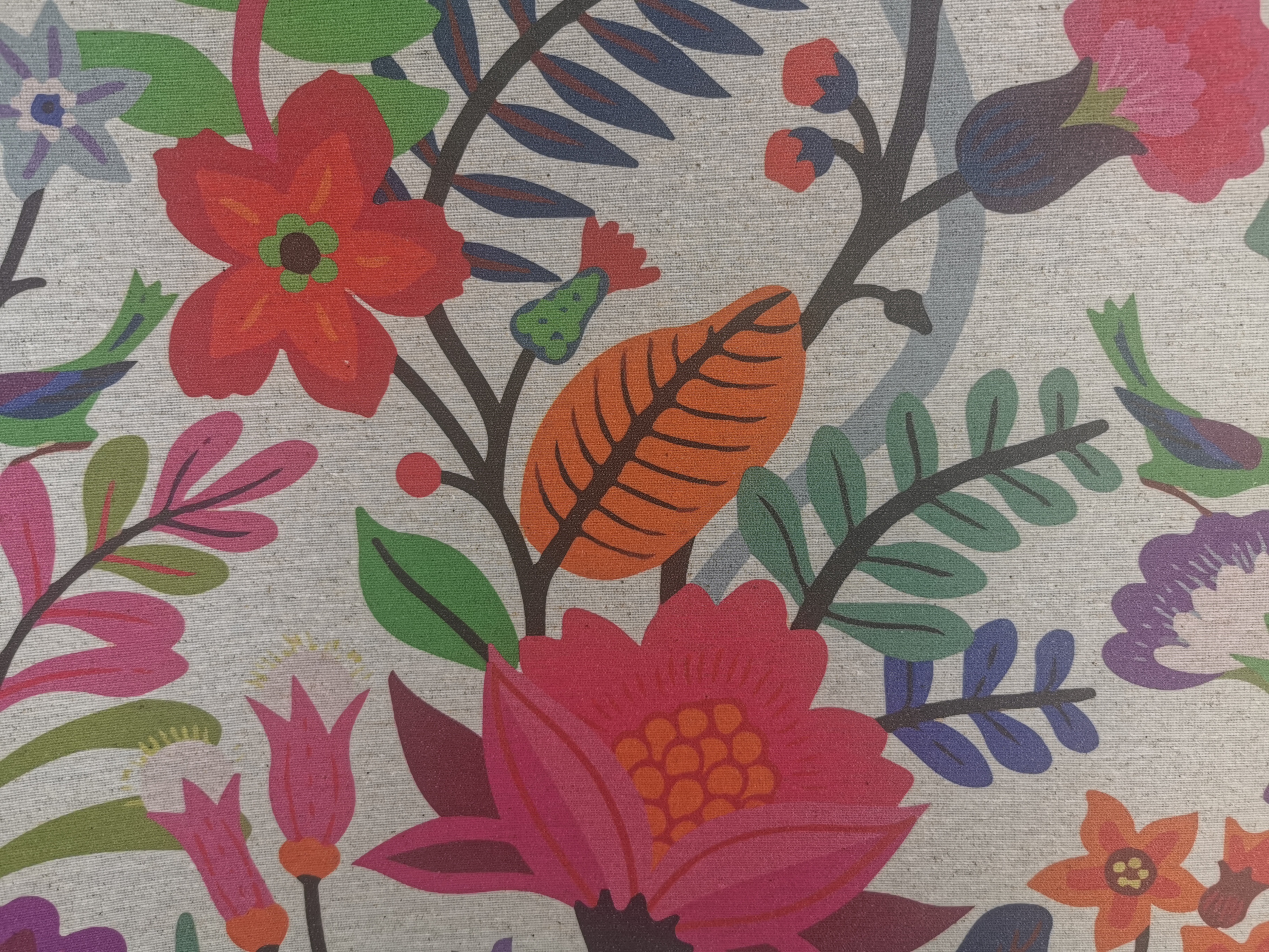 beschichteter Baumwollstoff Blumen bunt